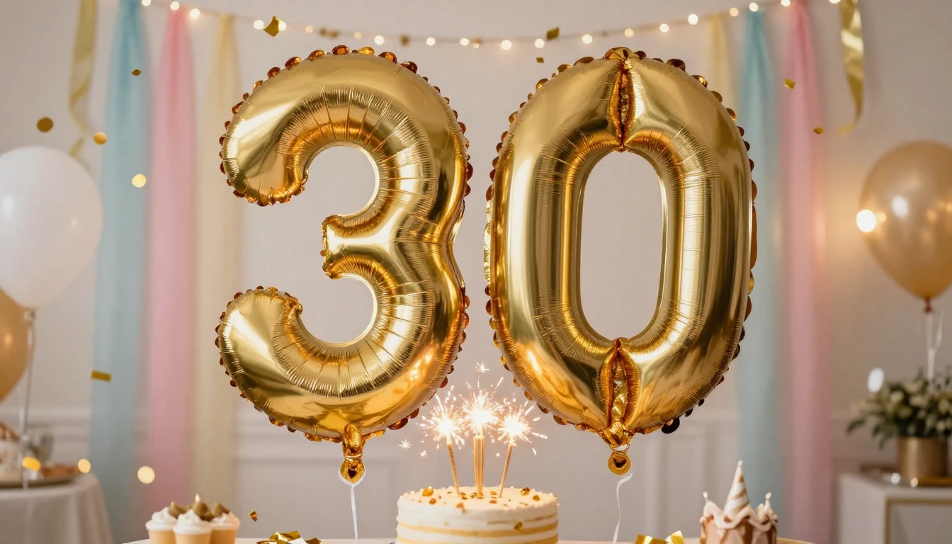 A festive and elegant birthday art composition centering on ...