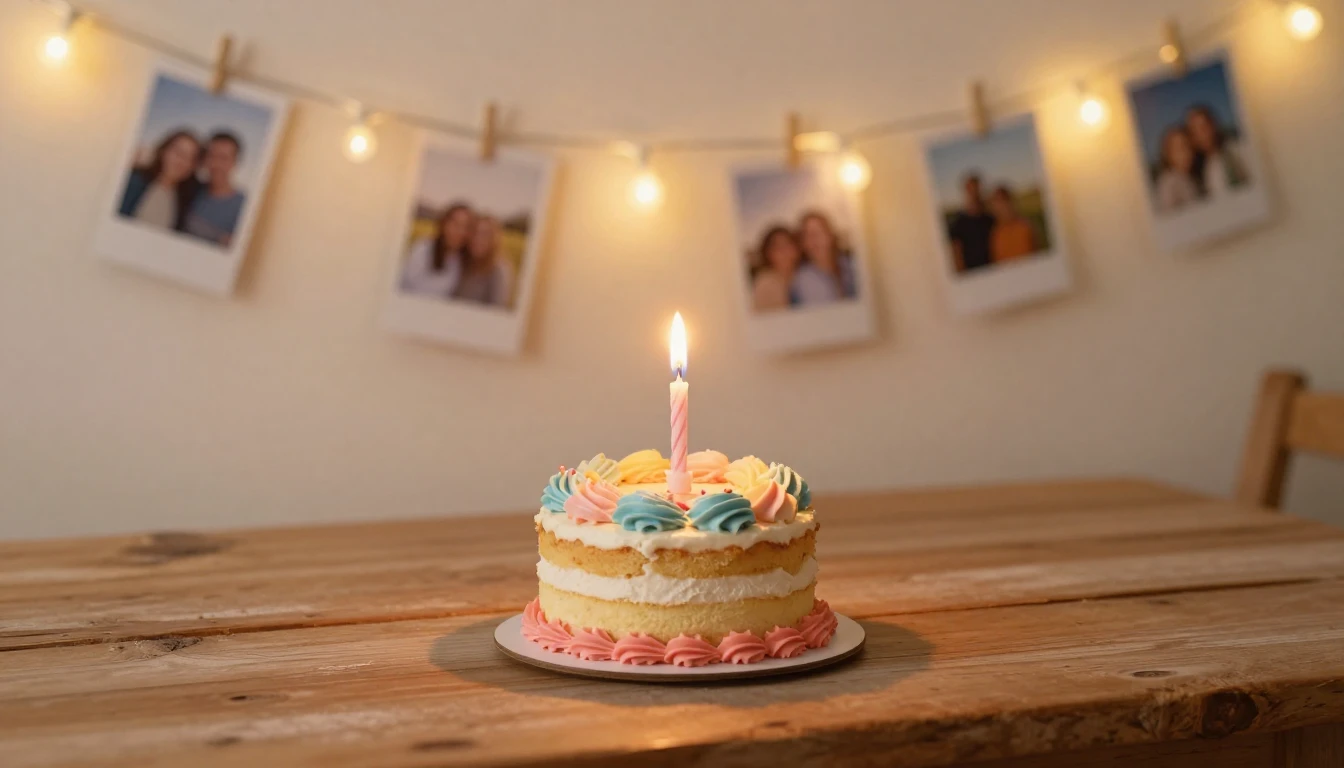 A warm and nostalgic composition featuring a rustic wooden t...