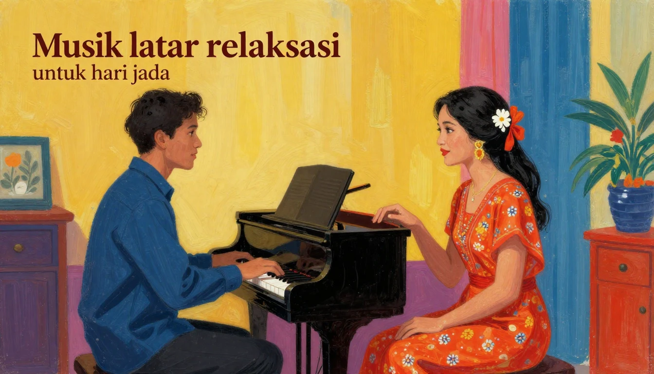 Album cover art for instrumental music about Musik latar rel...