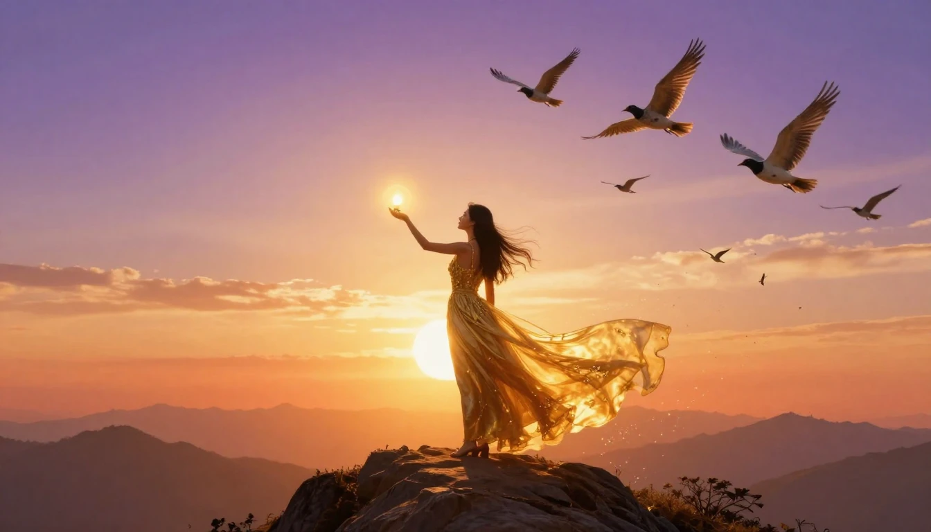 A powerful and artistic illustration of a woman standing on ...