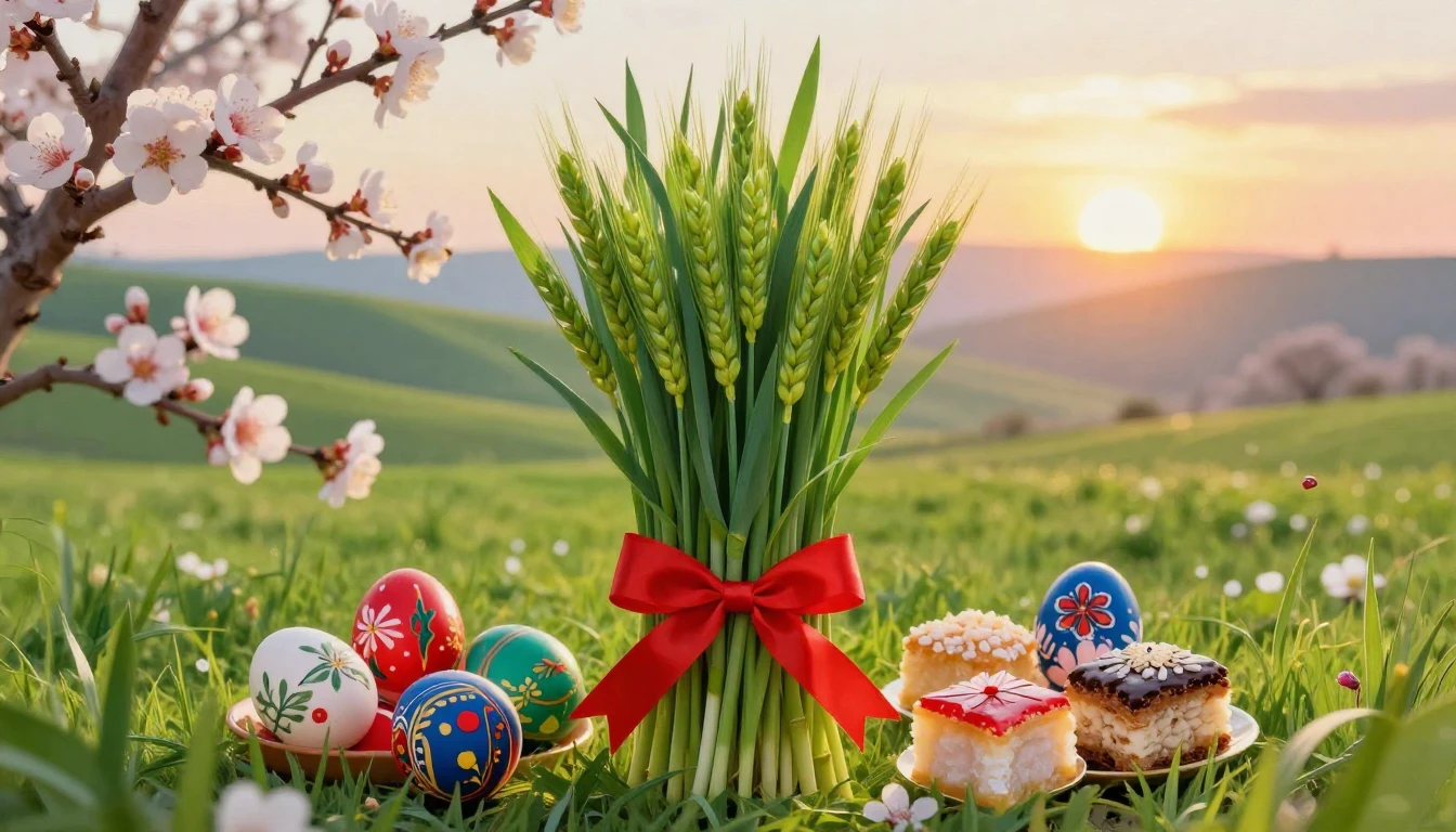 A beautiful spring landscape celebrating the Novruz holiday....