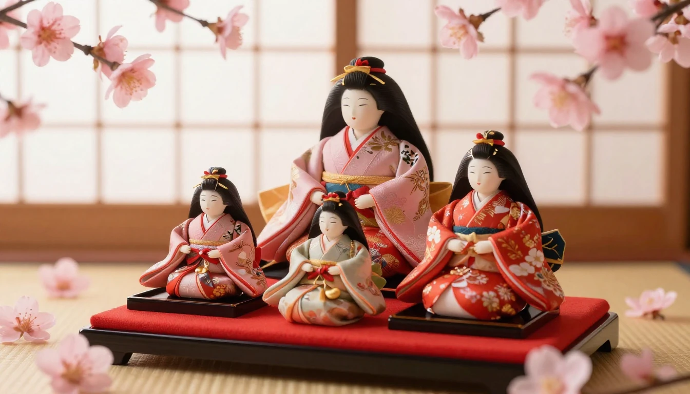 A beautiful and serene scene featuring traditional Japanese ...