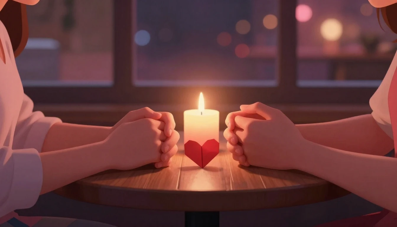 A romantic close-up illustration of two hands holding each o...