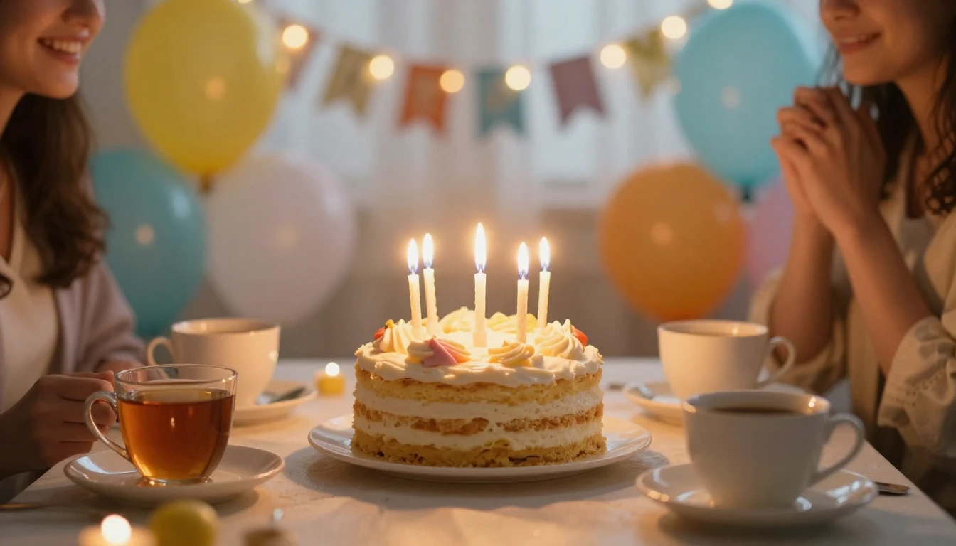 A warm and inviting scene of a birthday celebration for a fr...