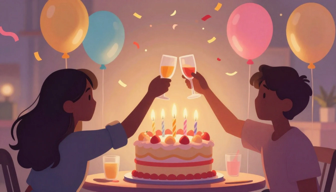 A vibrant and festive digital art illustration celebrating a...