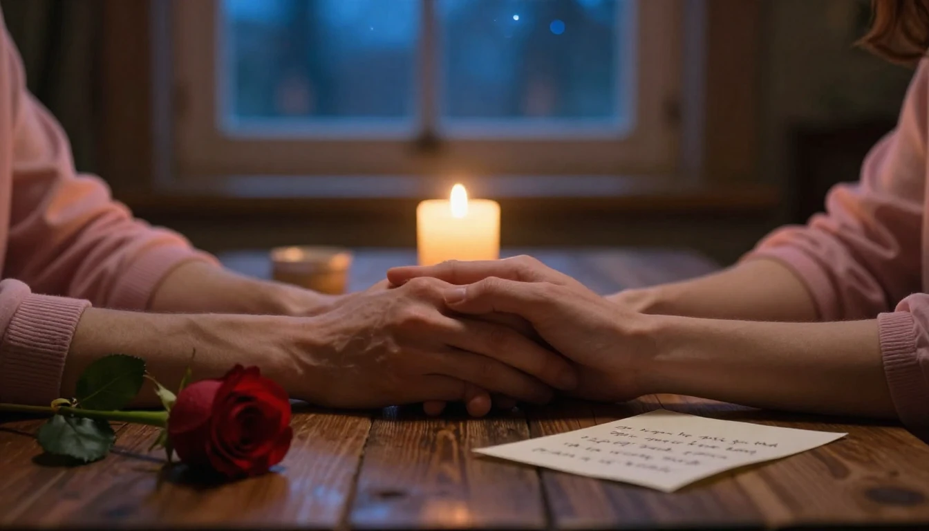 A romantic and soft artistic composition depicting a cozy in...