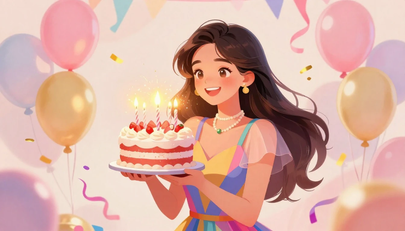 A vibrant and joyful digital art illustration celebrating a ...