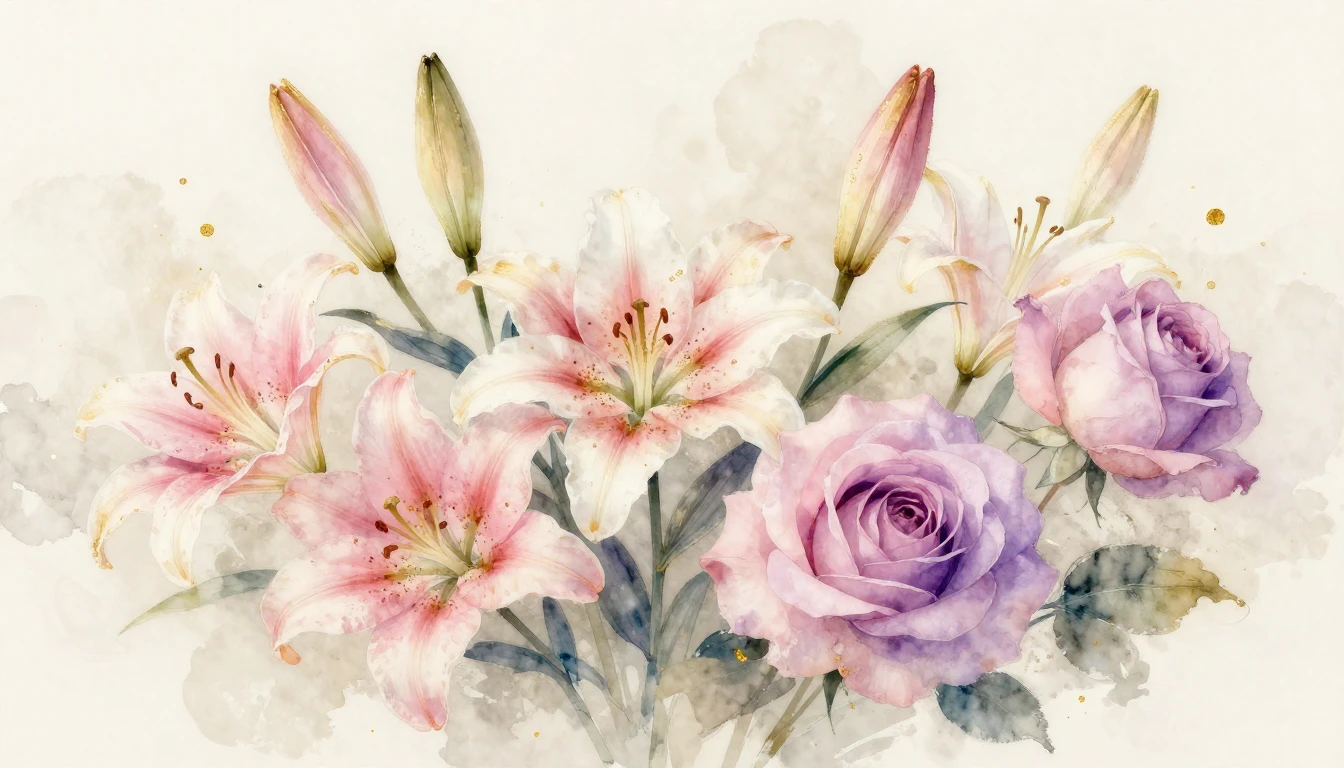 A beautiful and delicate watercolor painting representing gr...