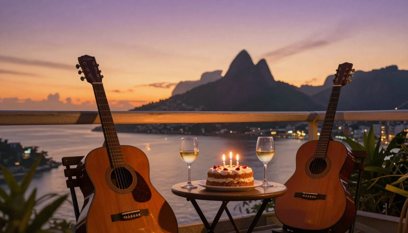 A warm and inviting scene of a birthday celebration on a Rio...