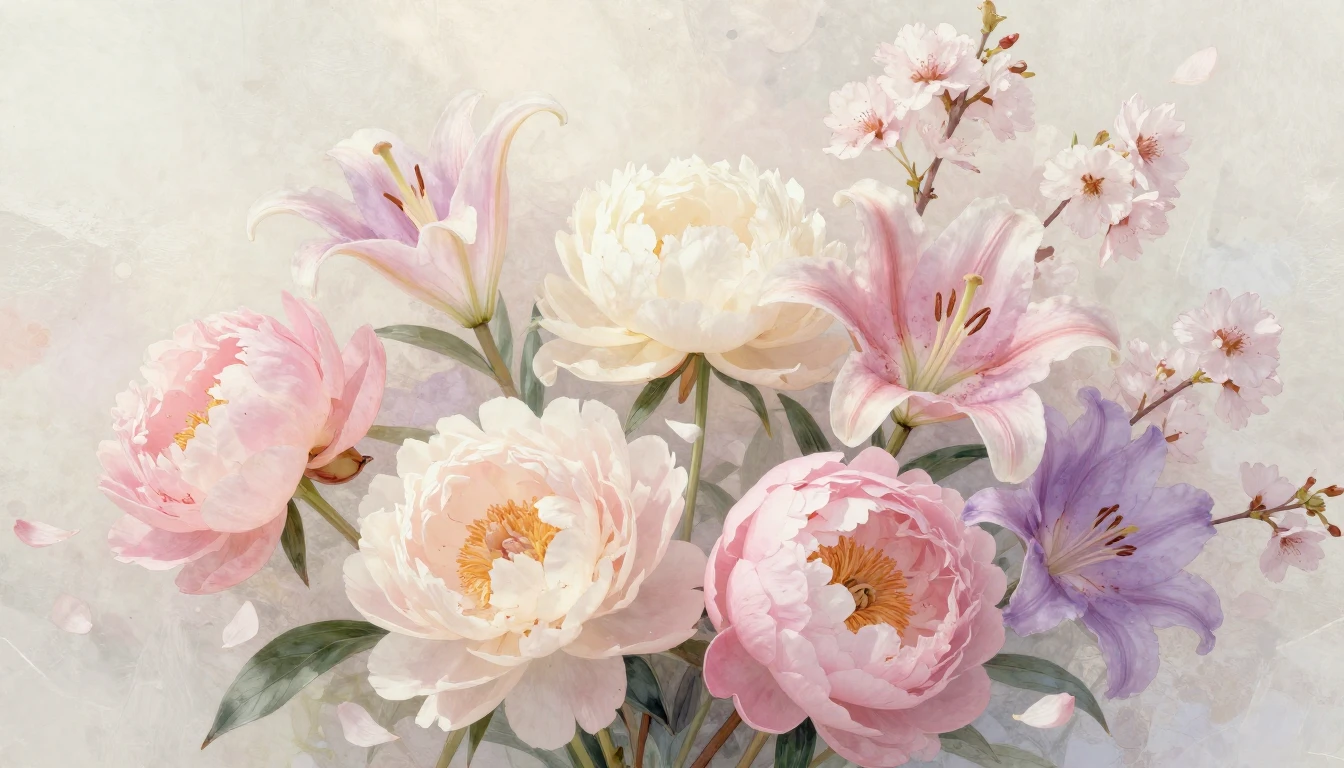 A beautiful and delicate composition of blooming spring flow...