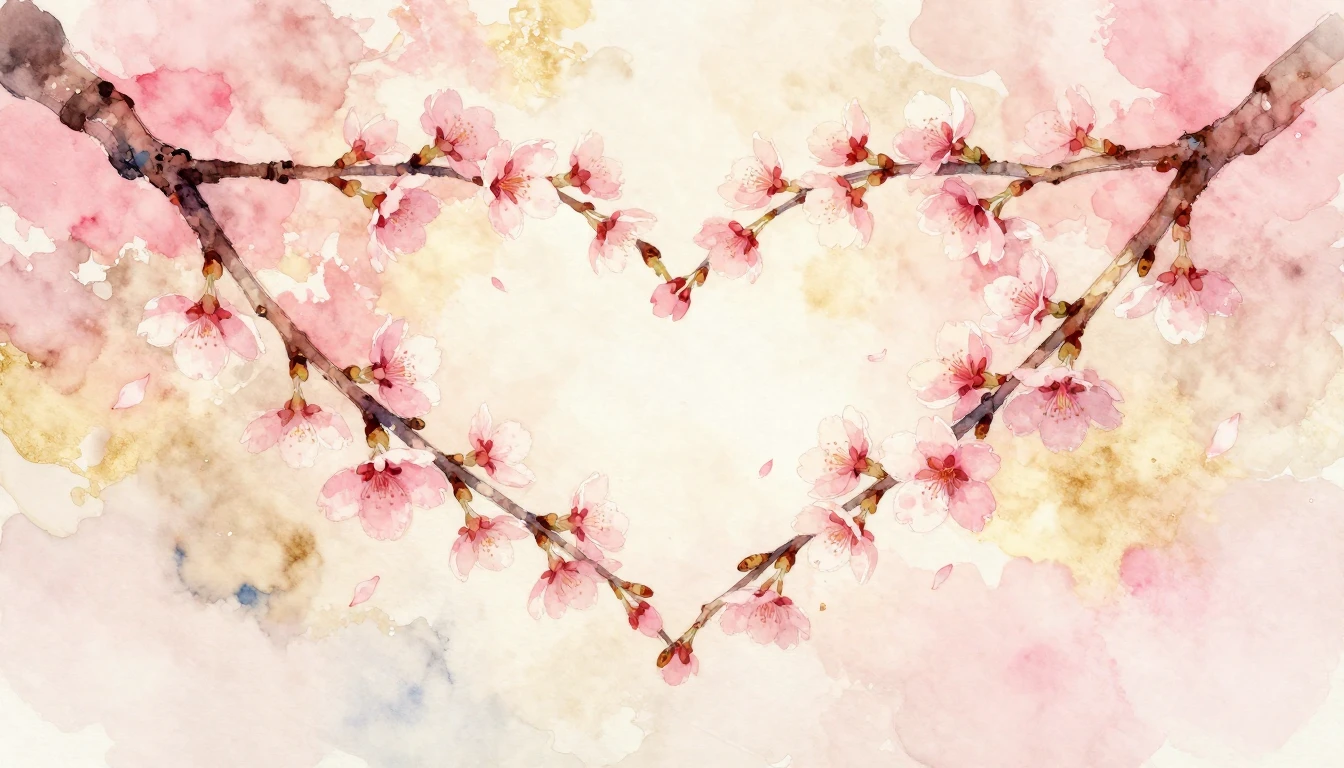 A beautiful and delicate watercolor painting depicting two i...