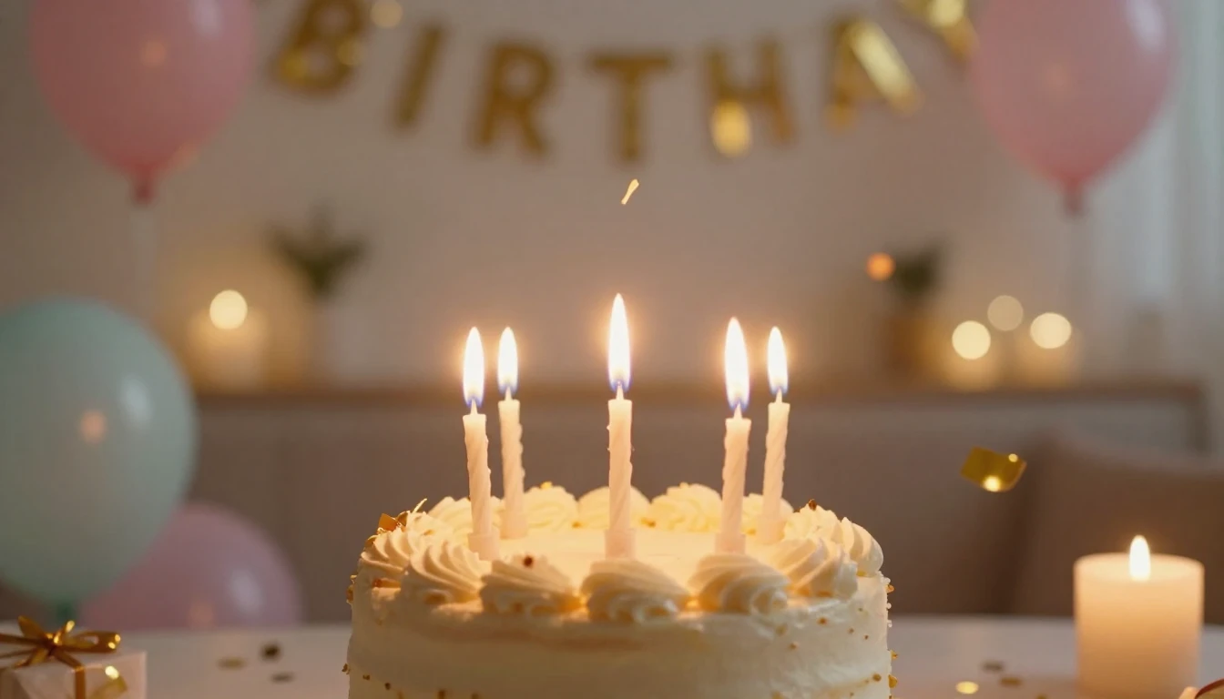 A warm and inviting birthday celebration scene without speci...