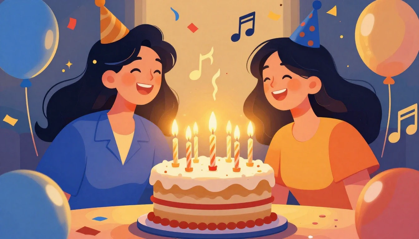 A vibrant and festive digital art illustration celebrating a...