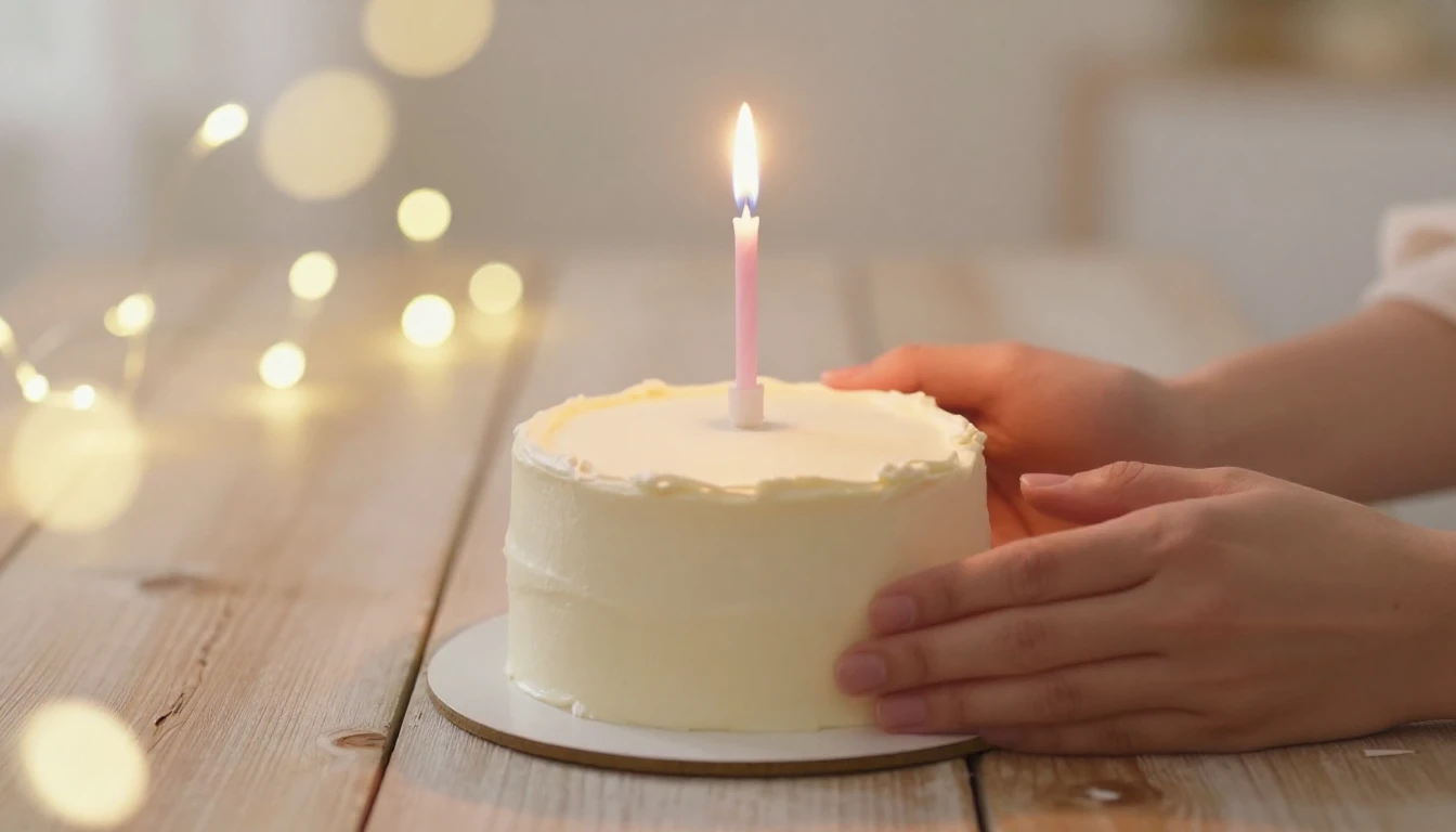 A romantic and cozy scene suitable for a birthday song cover...