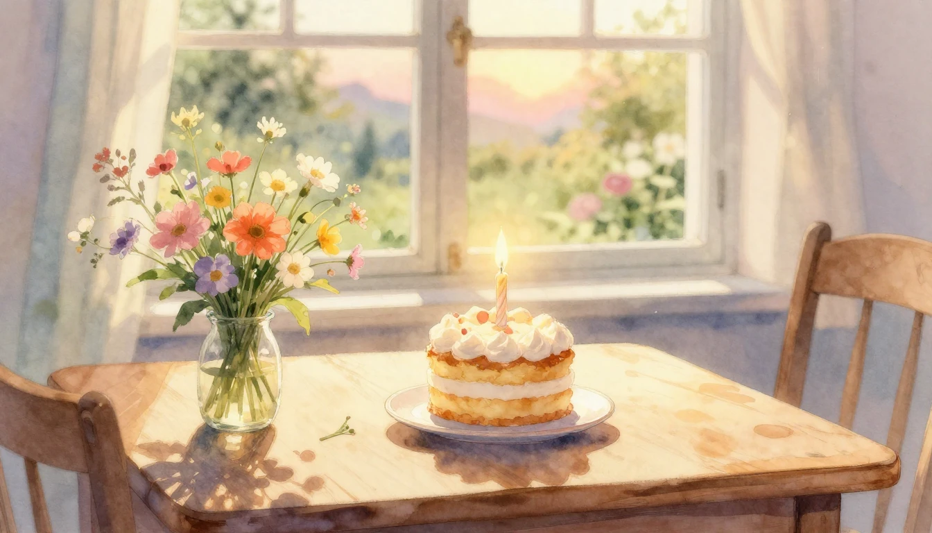 A beautiful watercolor painting of a cozy room filled with s...