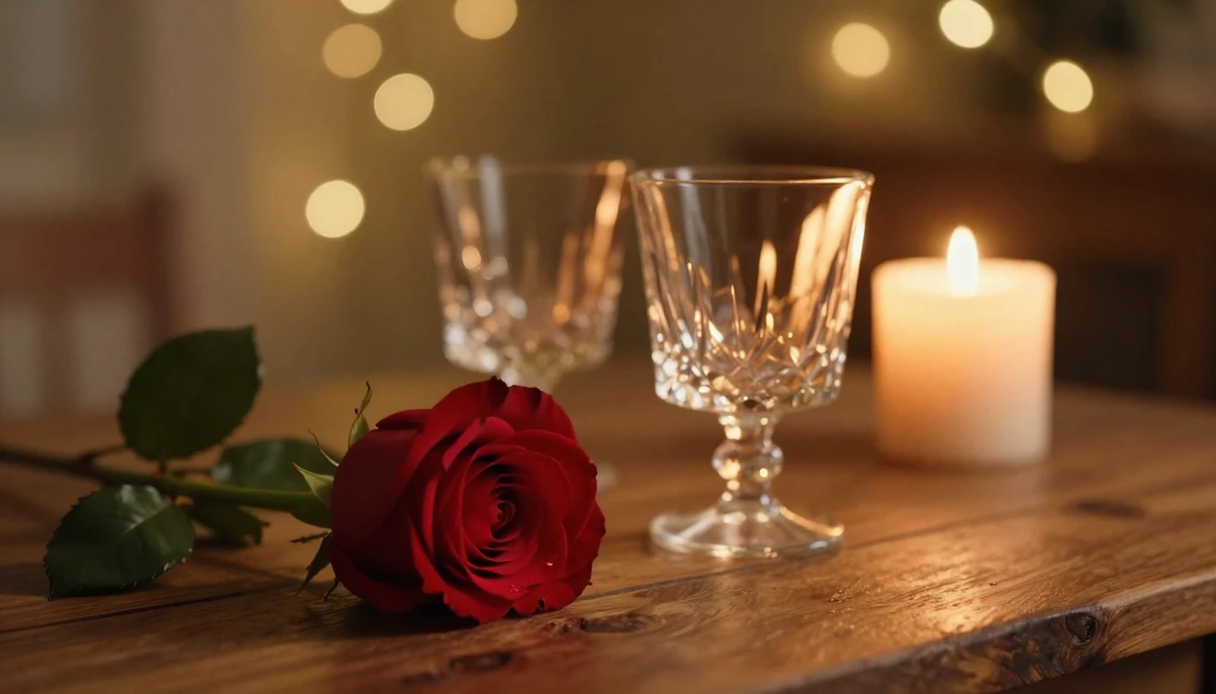 A cinematic and romantic close-up composition for a music al...