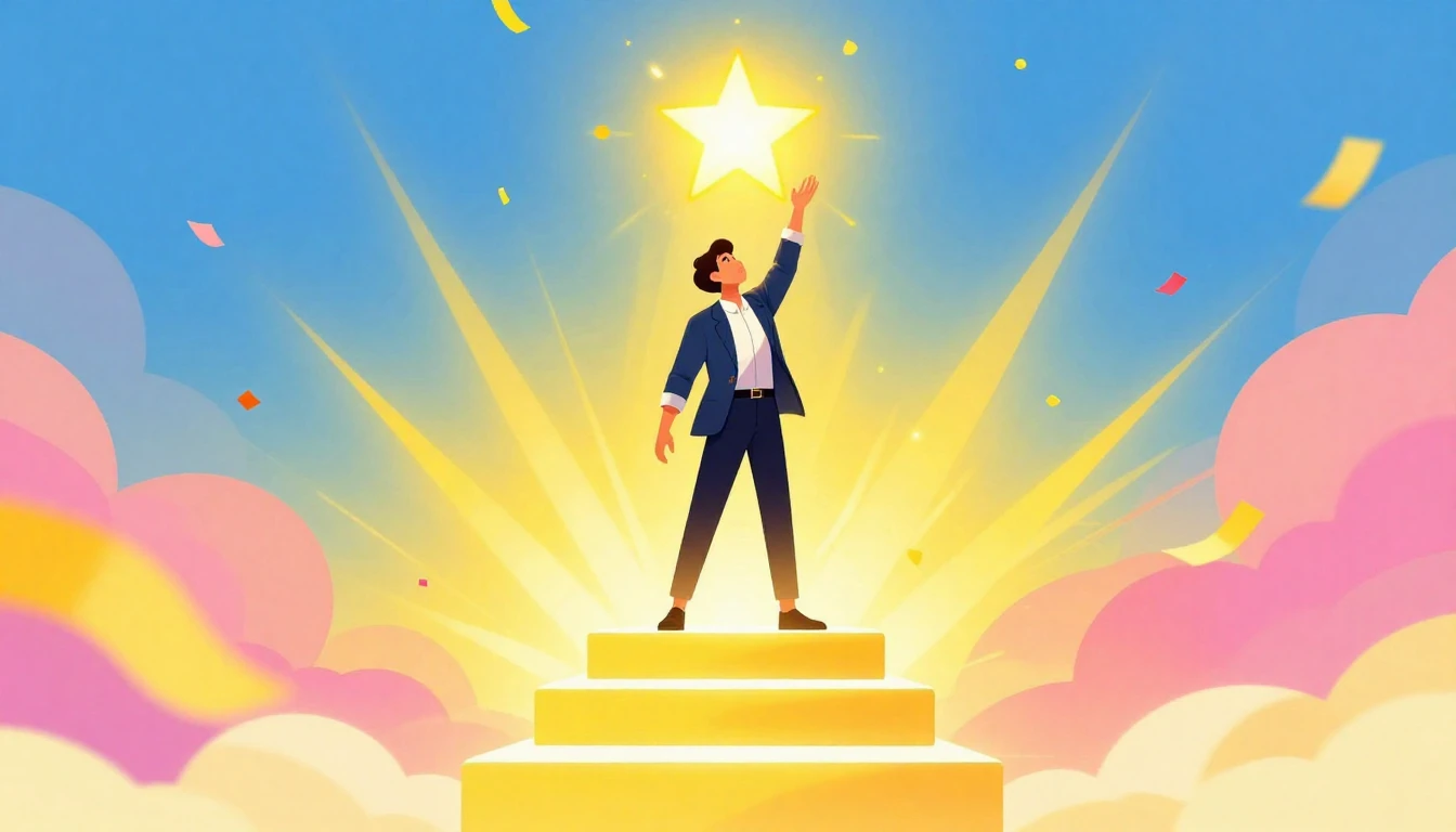 A bright and vibrant digital illustration of a confident per...