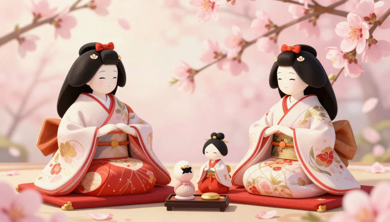 A beautiful and gentle illustration of a traditional Japanes...