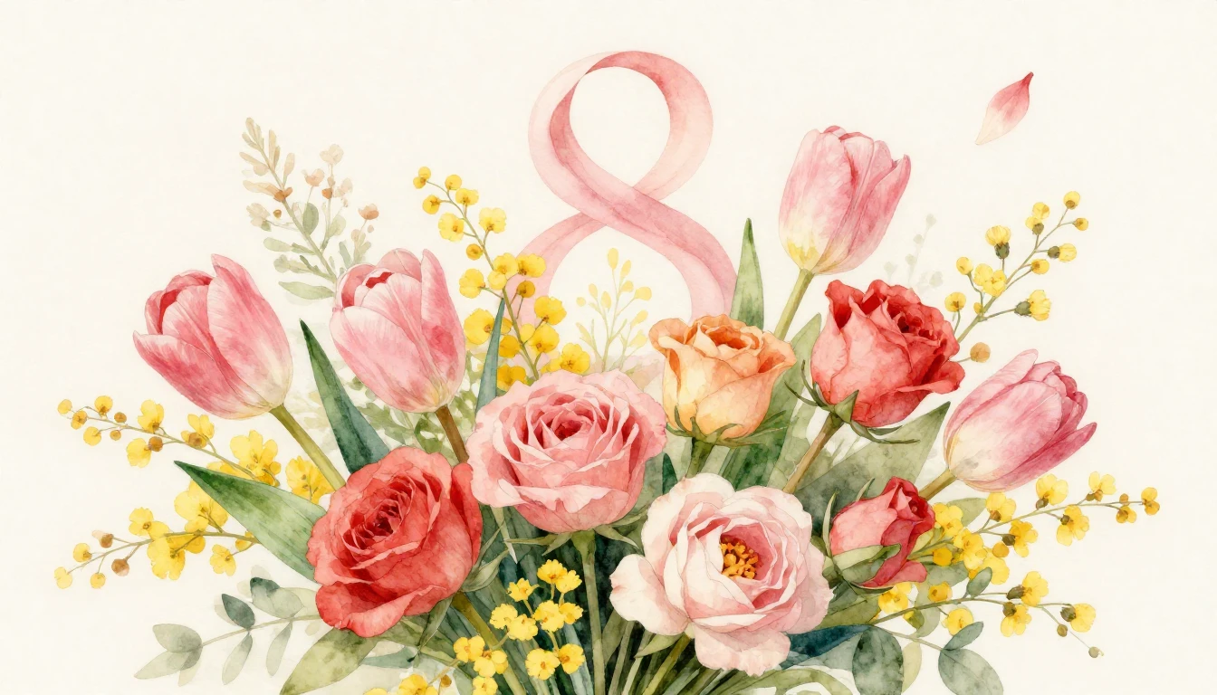 A beautiful and elegant watercolor painting celebrating Inte...