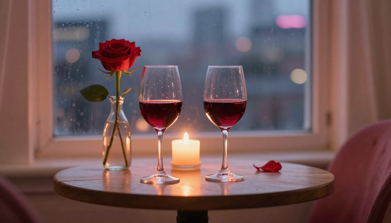 A romantic and intimate scene for a Valentine's Day song cov...