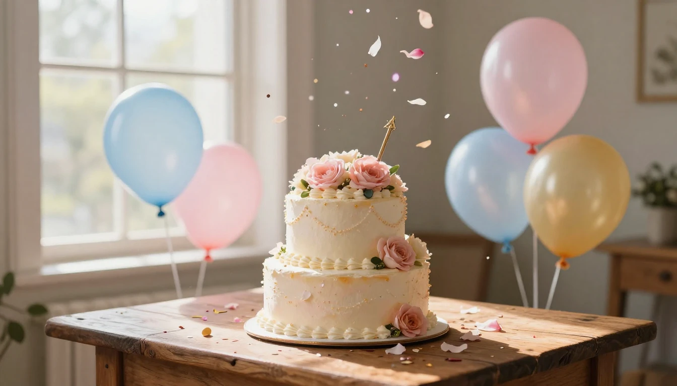 A whimsical and festive scene featuring a large, beautifully...