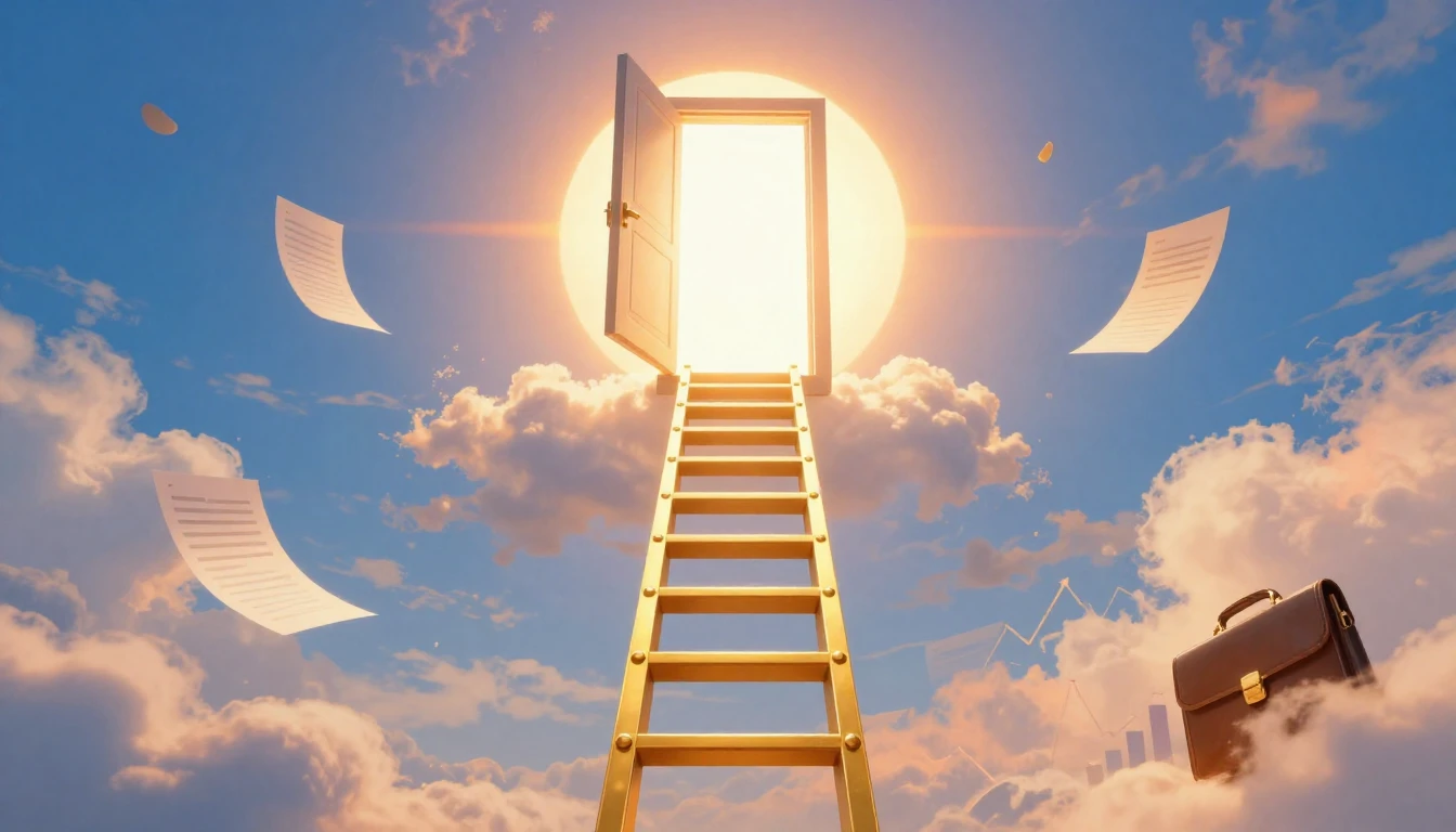 A bright and inspiring concept art representing career succe...