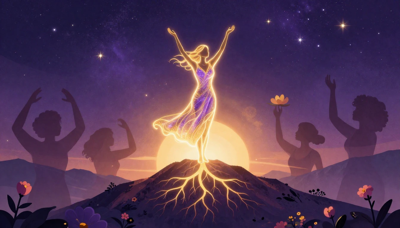 A conceptual and symbolic illustration representing female e...