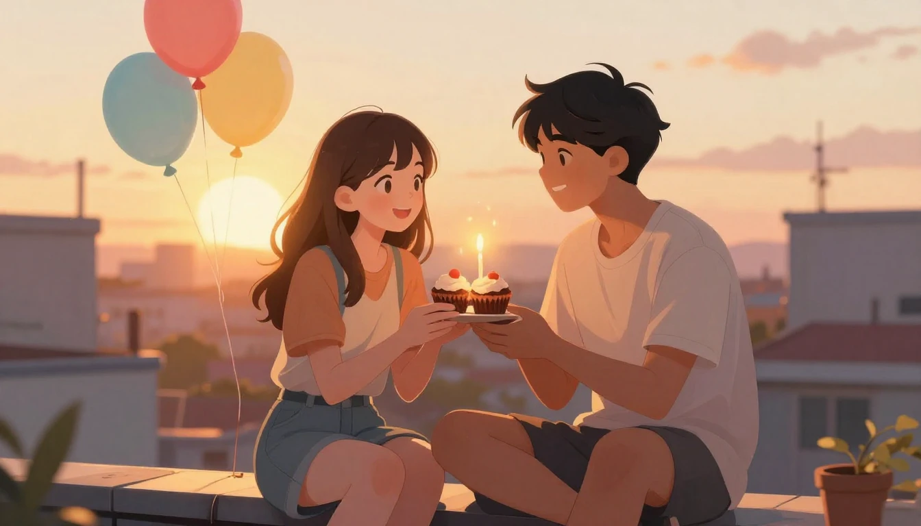 A heartwarming digital illustration of two best friends sitt...