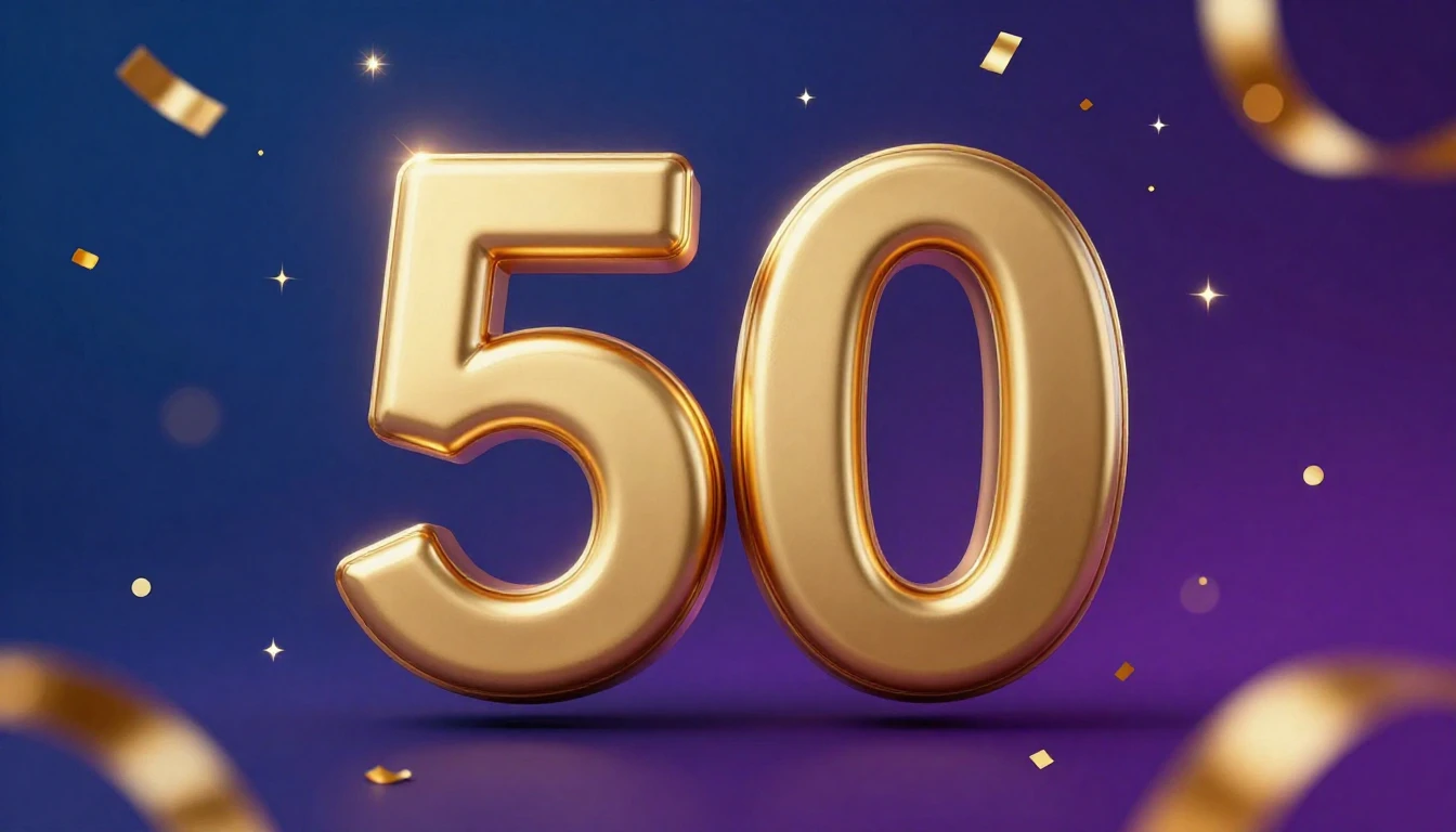 A festive and elegant composition featuring a large, 3D glos...