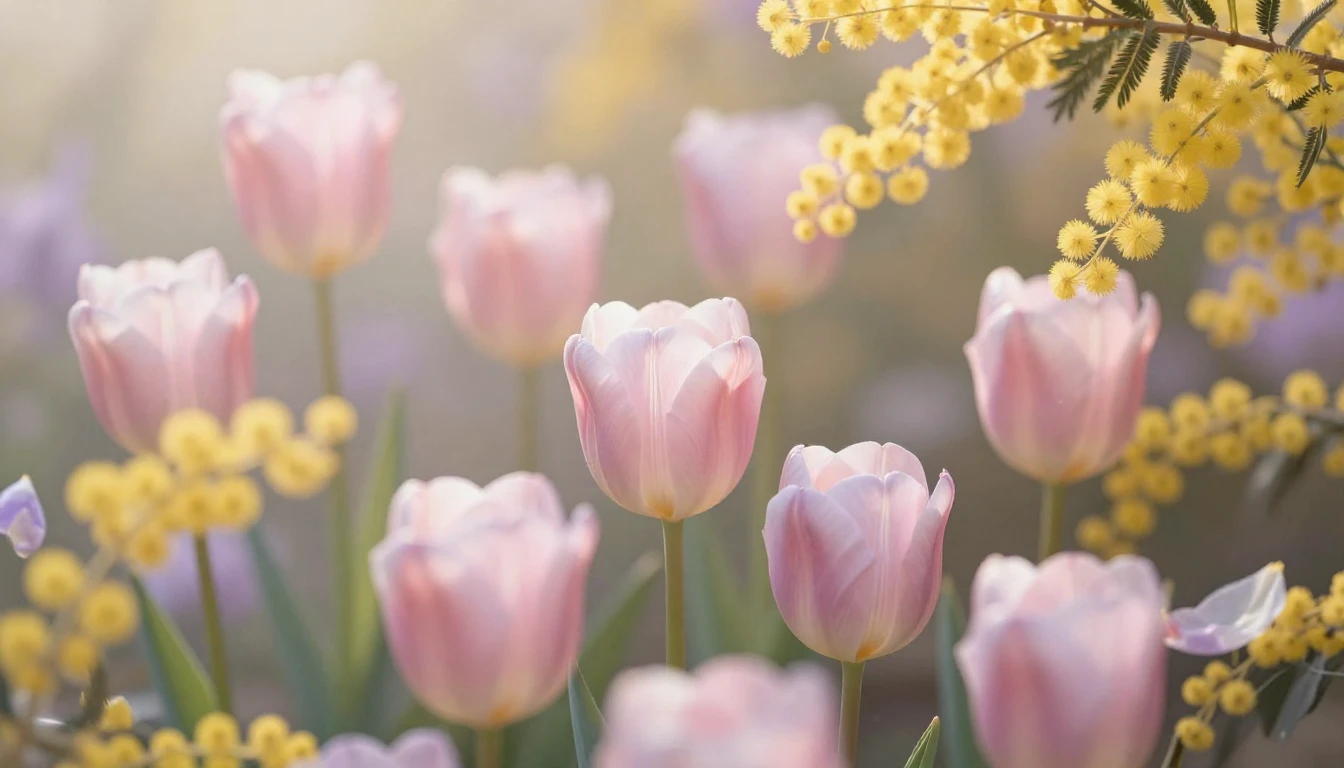 A breathtakingly delicate composition of blooming spring flo...