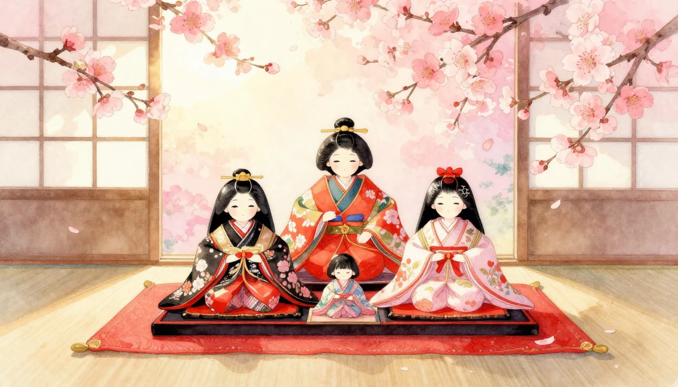 A heartwarming watercolor painting of a traditional Japanese...