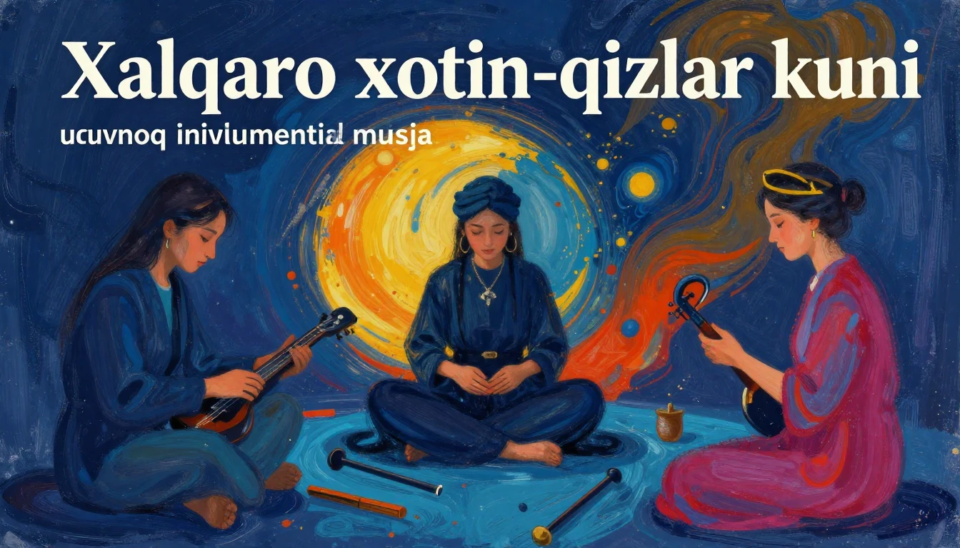Album cover art for instrumental music about Xalqaro xotin-q...