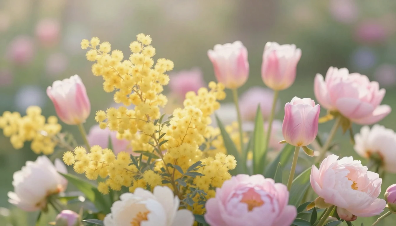 A beautiful and delicate composition of blooming spring flow...