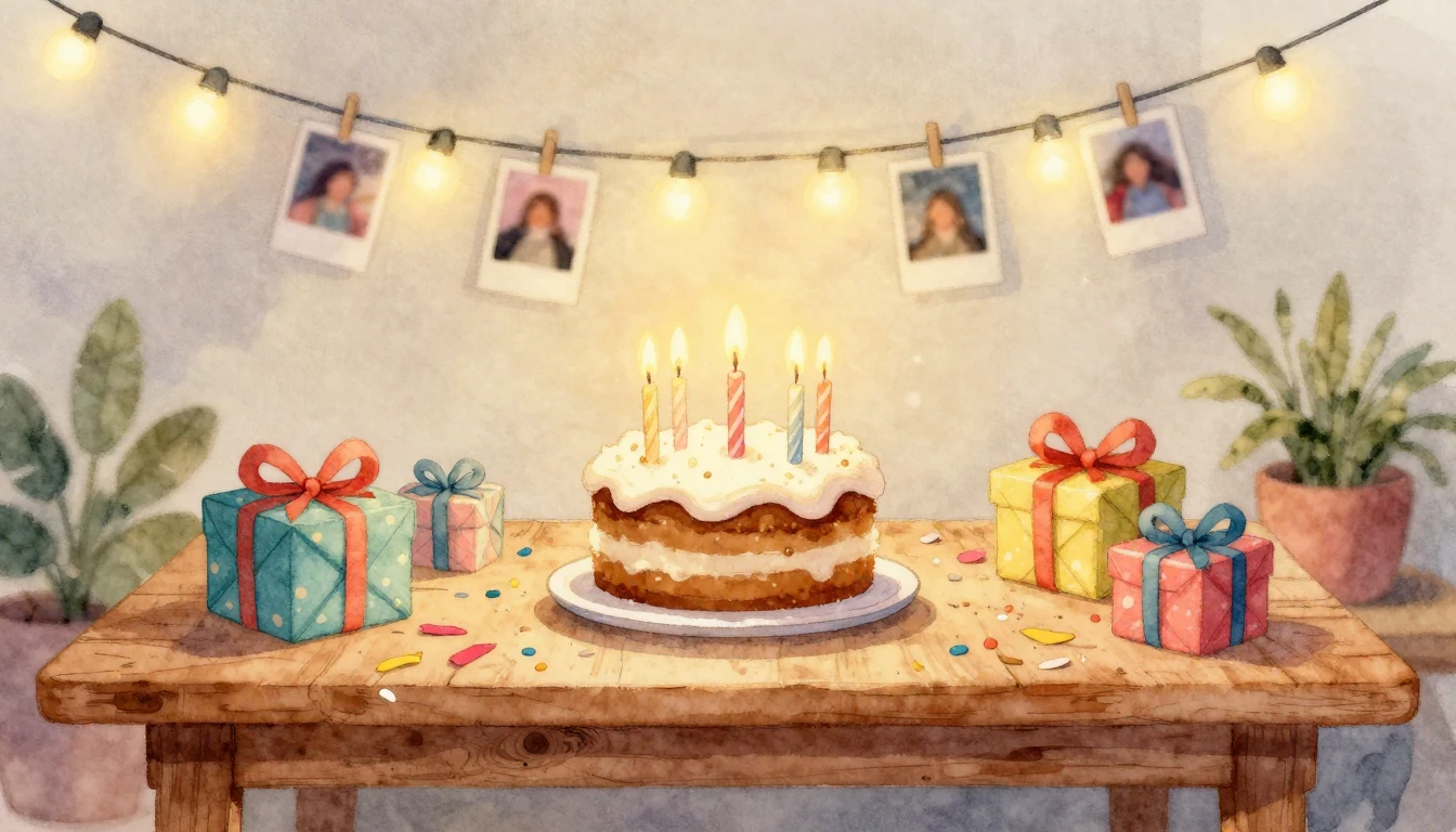 A heartwarming watercolor painting illustration of a rustic ...