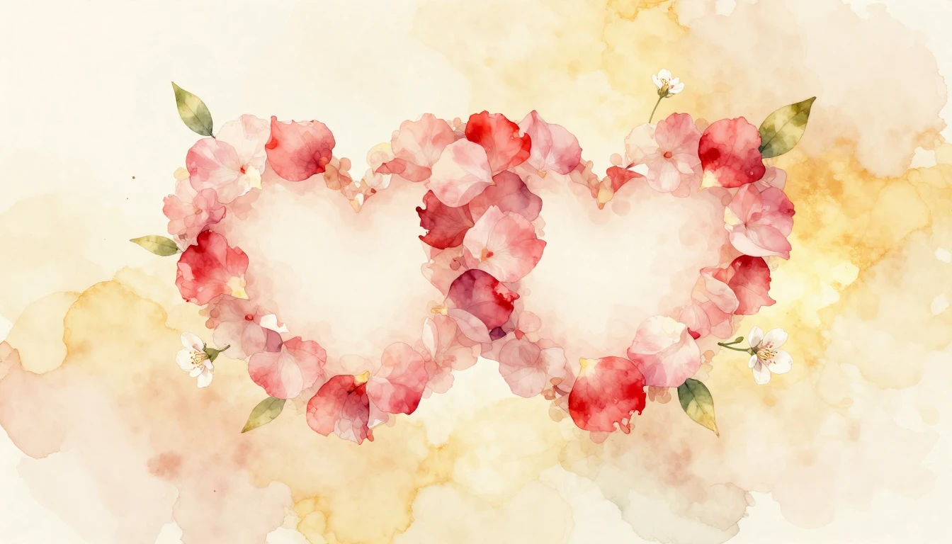 A beautiful watercolor painting depicting two stylized inter...