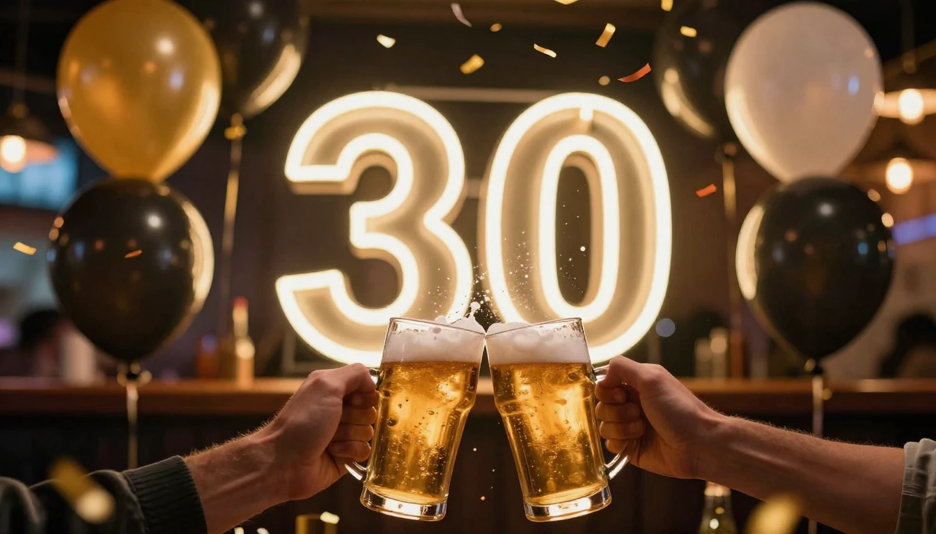 A vibrant and festive birthday scene focusing on the number ...