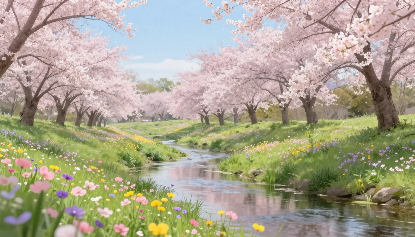 A breathtaking landscape capturing the essence of spring's a...