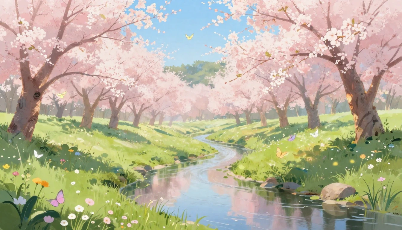 A beautiful landscape capturing the essence of spring. Soft ...