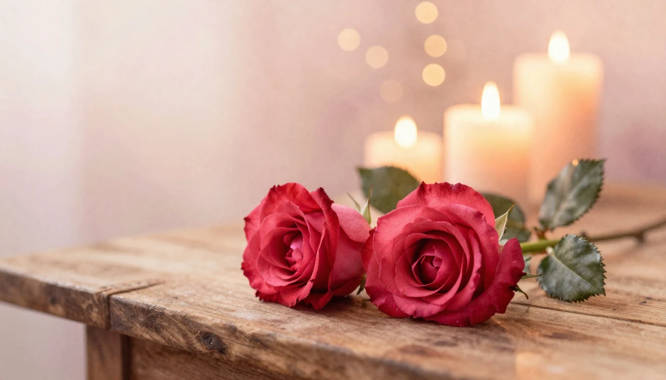 A beautiful watercolor painting of two delicate red roses in...