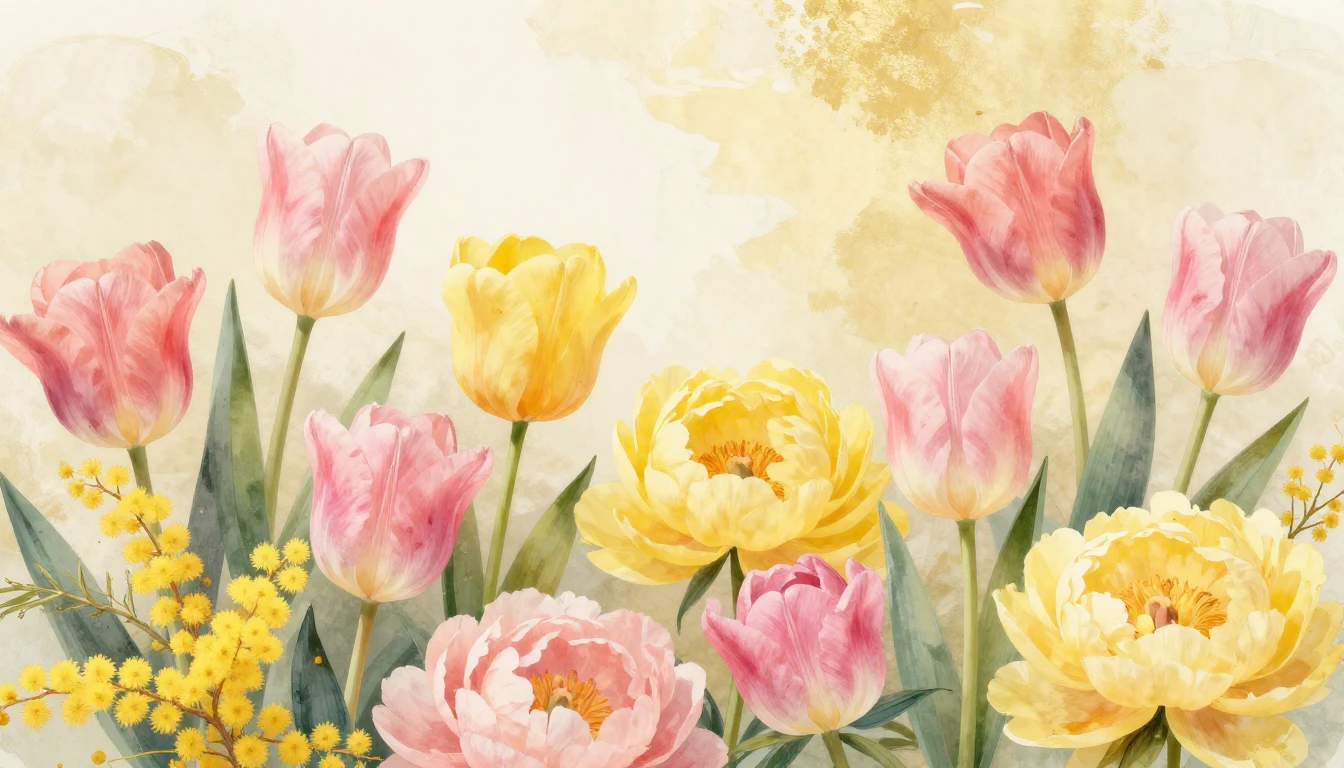 A vibrant and artistic composition featuring a variety of bl...