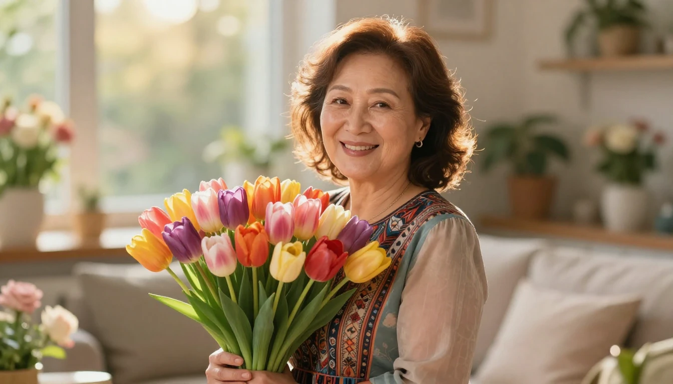 A heartwarming illustration of a beautiful middle-aged Centr...