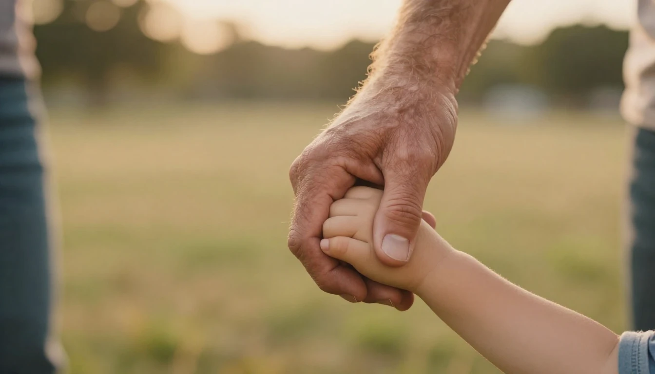 A heartwarming artistic composition symbolizing fatherhood. ...