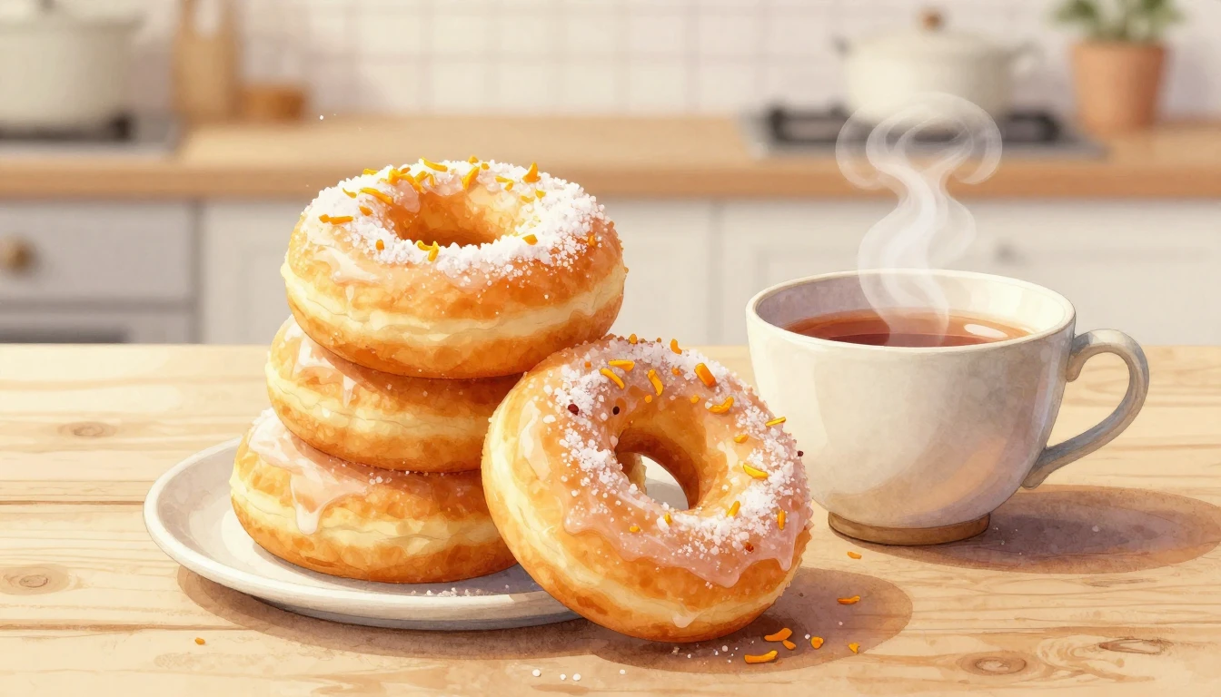 A beautiful watercolor illustration of a stack of fresh, gol...