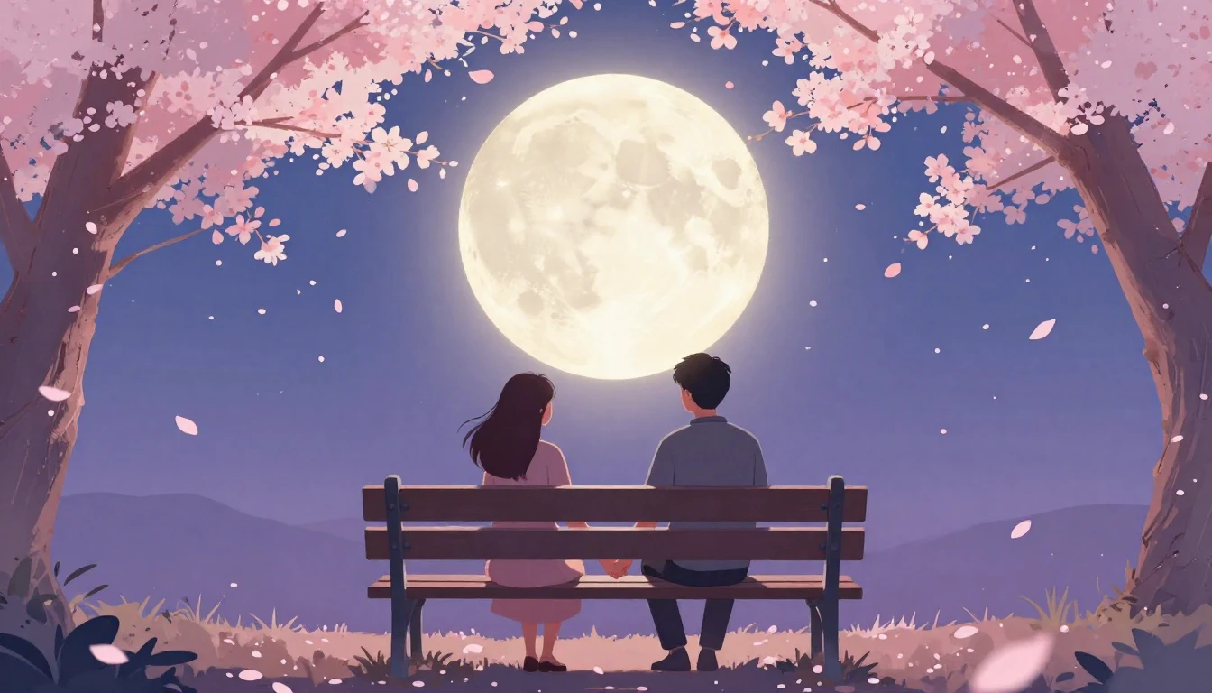 A romantic artistic illustration of a couple holding hands o...