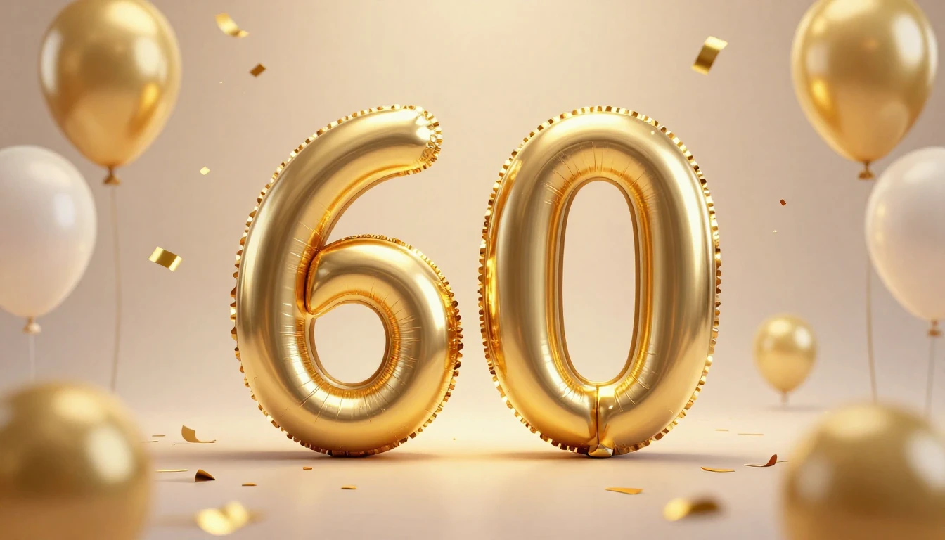 An elegant and festive birthday illustration featuring a lar...