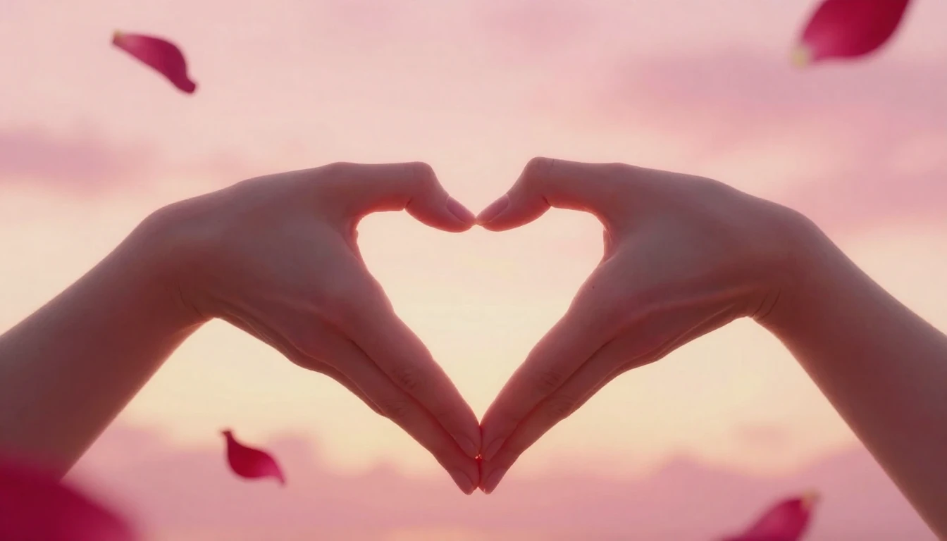 A romantic and dreamy illustration of two intertwined hands ...