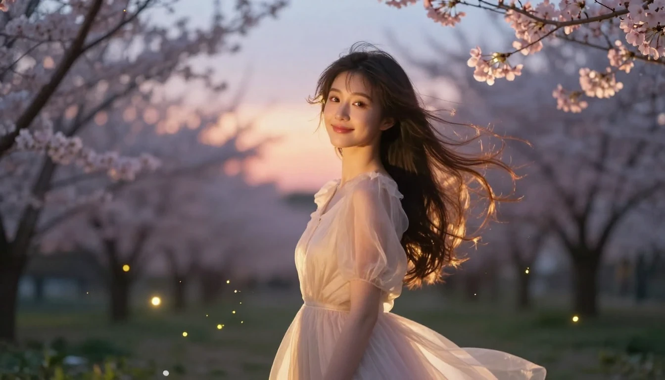A beautiful, ethereal portrait of a young woman standing in ...