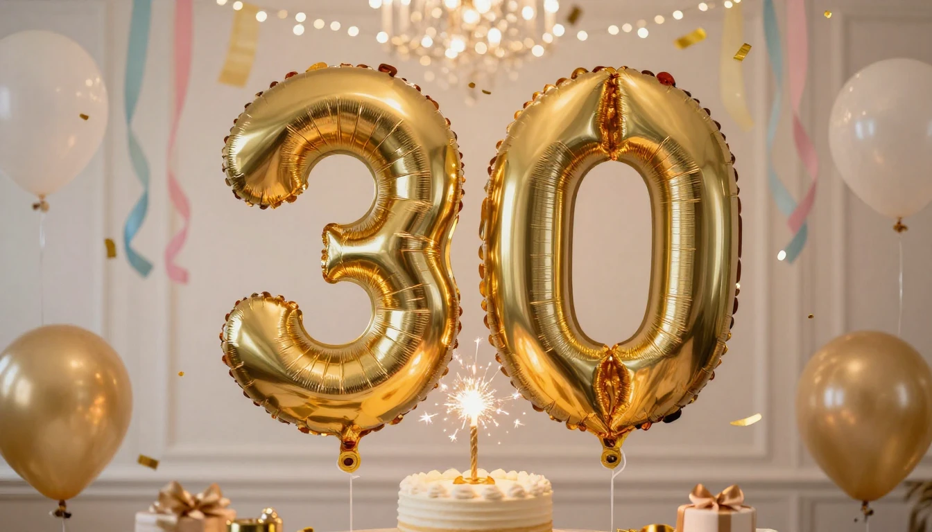 A festive and elegant birthday art composition centering on ...