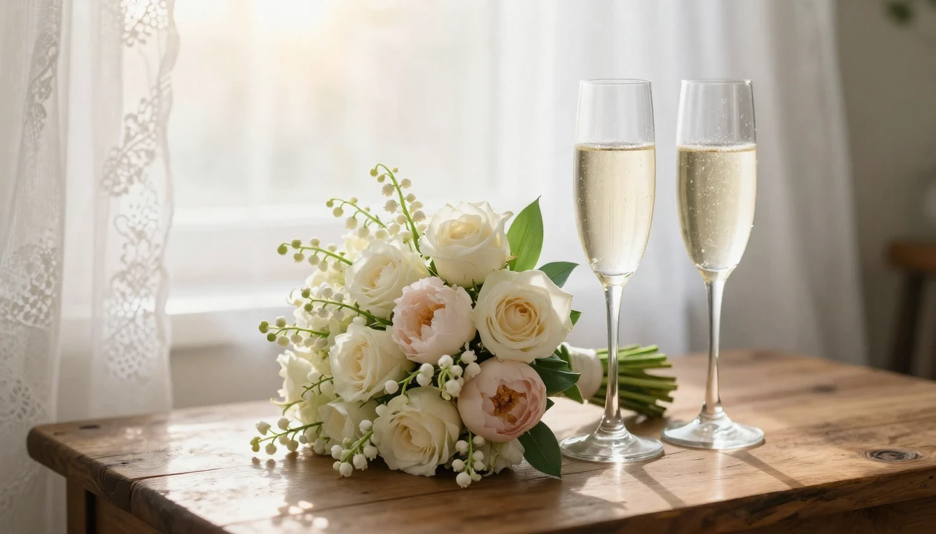 A soft and dreamy artistic composition focusing on a beautif...