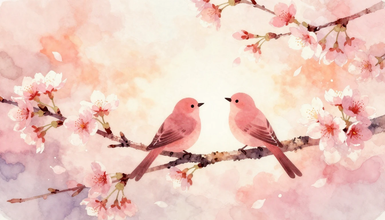 A beautiful watercolor painting depicting two stylized silho...